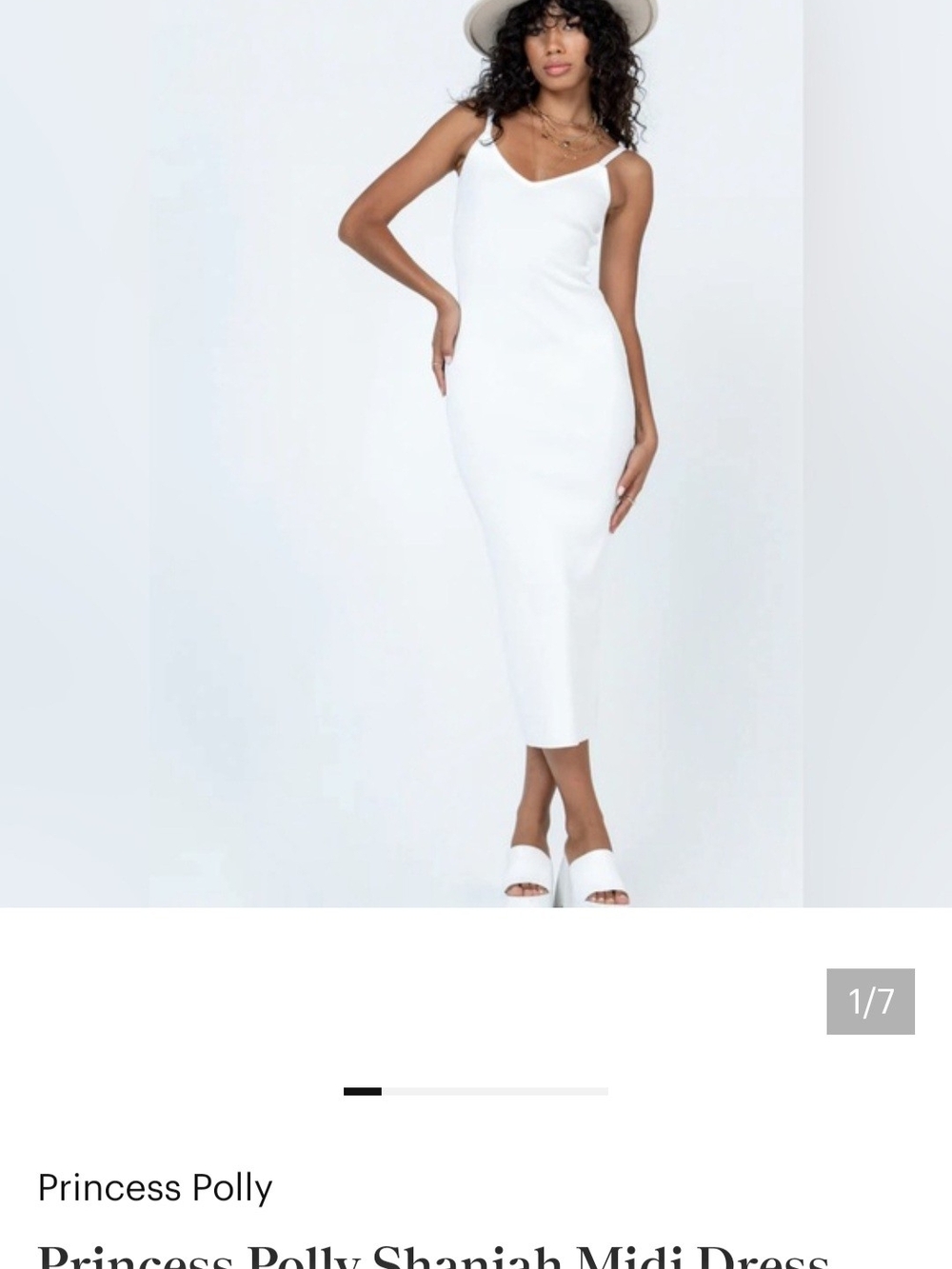 Princess Polly White Shaniah Midi Slip Dress